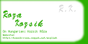 roza kozsik business card